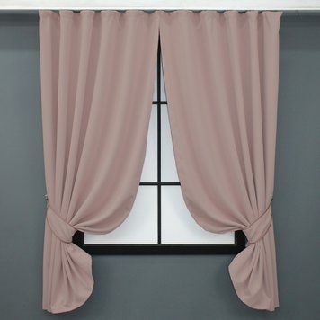 Комплект (2шт 1,4х1,7м) коротких штор із тканини блекаут, колекція "Midnight", колір світло-пудровий 1226ш 35-0219