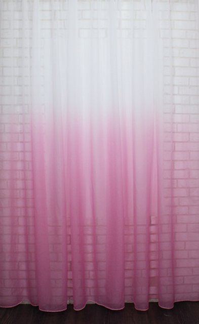 Тканина батист "Омбре" колір рожевий з білим 575т 031дк