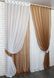 Комплект декоративных штор из шифона "Инь Янь" цвет коричневый с белым 010дк Фото 2