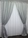 Щільні штори льон блекаут рогожка колекція "Корона Марія" колір сірий з молочним 641ш Фото 3