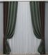 Комбинированные шторы, "Лен Мешковина" цвет венге с зеленым 014дк (291-916ш) Фото 2