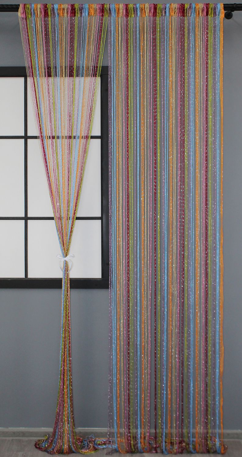 Шторы-нити "Кисея" (1 шт 3х3 м) с люрексом цвет разноцветный 61-029