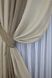 Комбинированные шторы из ткани лен "Лен Мешковина" цвет бежевый с капучино 016дк (114-673-114ш) Фото 4