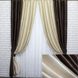 Комбіновані штори з тканини софт колір коричневий з бежевим 014дк (094-143ш) Фото 1