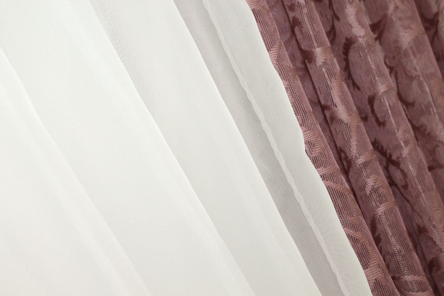 Кухонные шторки (400х170см) с подвязками цвет марсала с бежевым 111к 52-0431
