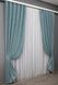 Комплект готовых штор, лен мрамор, коллекция "Pavliani" цвет темно-голубой 1371ш Фото 3