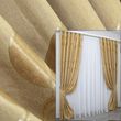 Комплект готових, щільних жакардових штор колір золотистий 1020ш