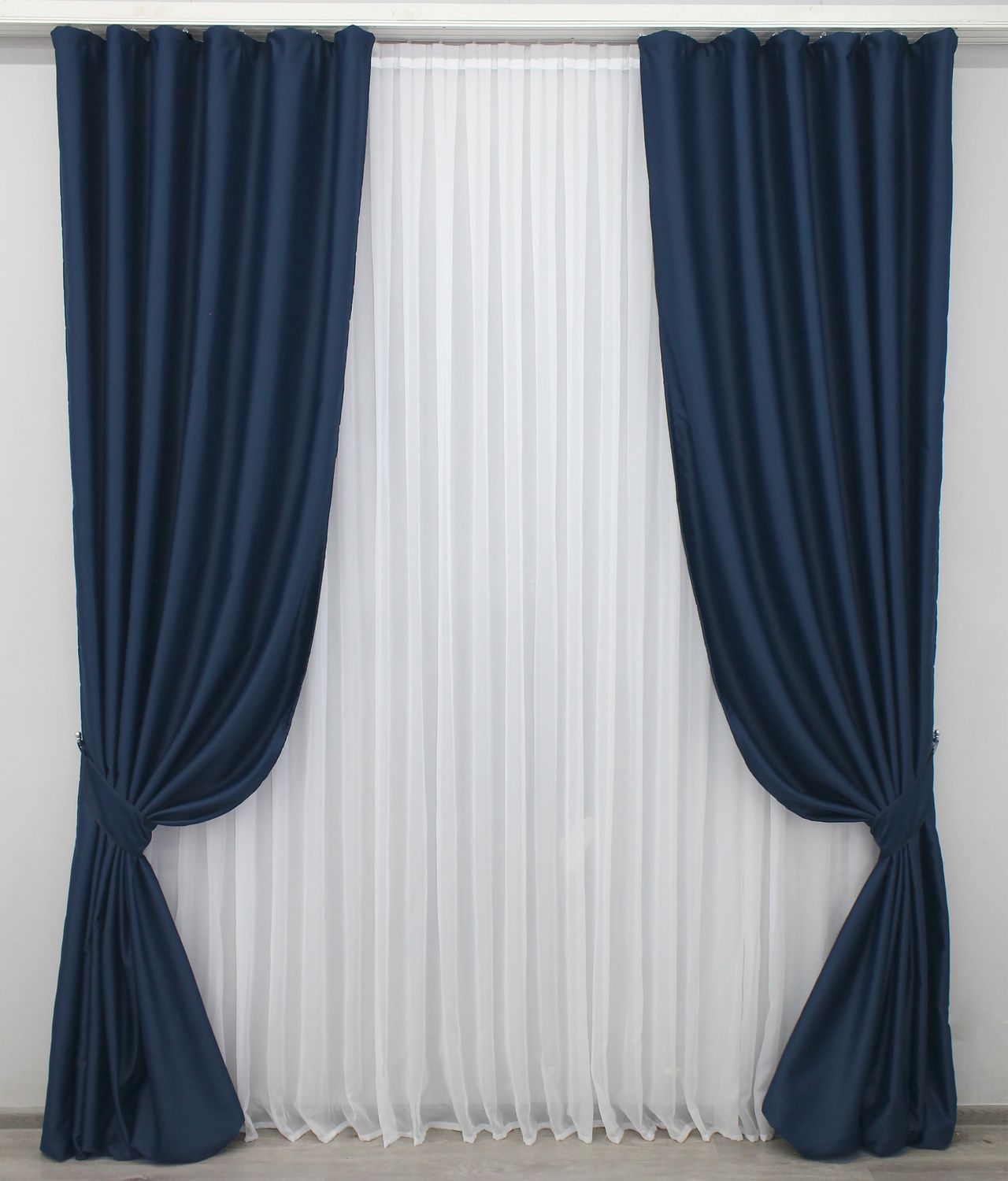 Шторная ткань блэкаут, коллекция "Midnight" цвет темно-синий 1164ш