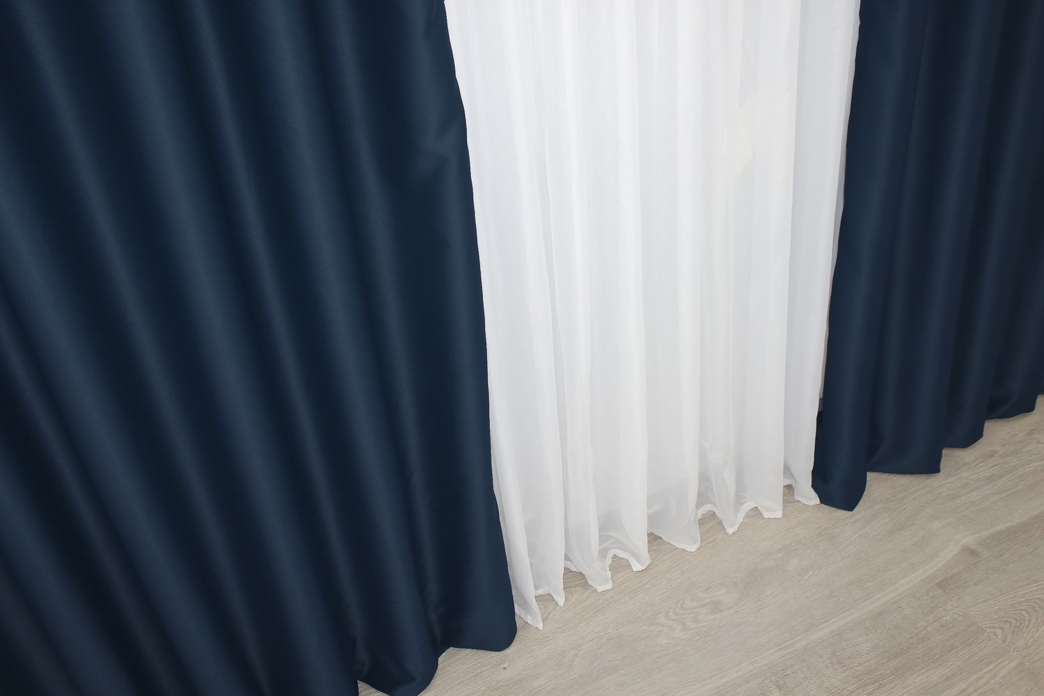 Шторна тканина блекаут, колекція "Midnight" колір темно-синій 1164ш