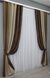 Комбинированные шторы лён-блэкаут рогожка цвет коричневый с бежевым 016дк (688-292-277ш) Фото 3