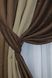 Комбинированные шторы лён-блэкаут рогожка цвет коричневый с бежевым 016дк (688-292-277ш) Фото 4
