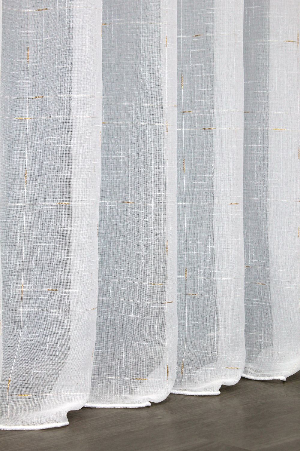 Тюль лен, коллекция "Ивонна" цвет белый с золотистым вкраплением 1376т, Тюль на метраж, Нужную Вам ширину указывайте при покупке. (Ширина набирается по длине рулона.), 2,8 м.