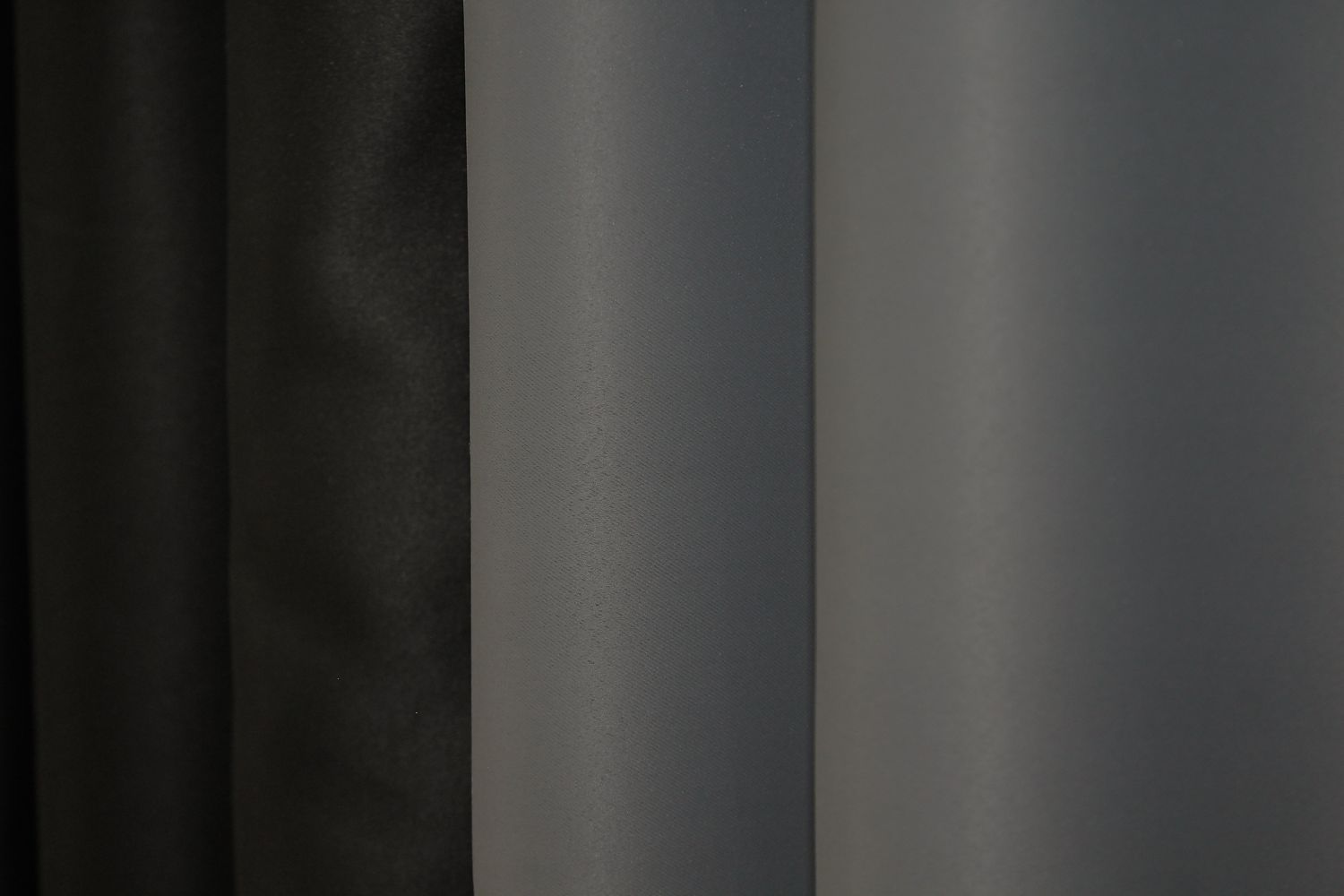 Комбинированные шторы блэкаут цвет черный с графитовым 014дк (1165-793ш), Черный с графитовым, Комплект штор (2шт. 1,6х2,7м.), Без ламбрекена, Длинные, 1,6 м., 2,7 м., 160, 270, 2 - 3 м., В комплекте 2 шт., Тесьма