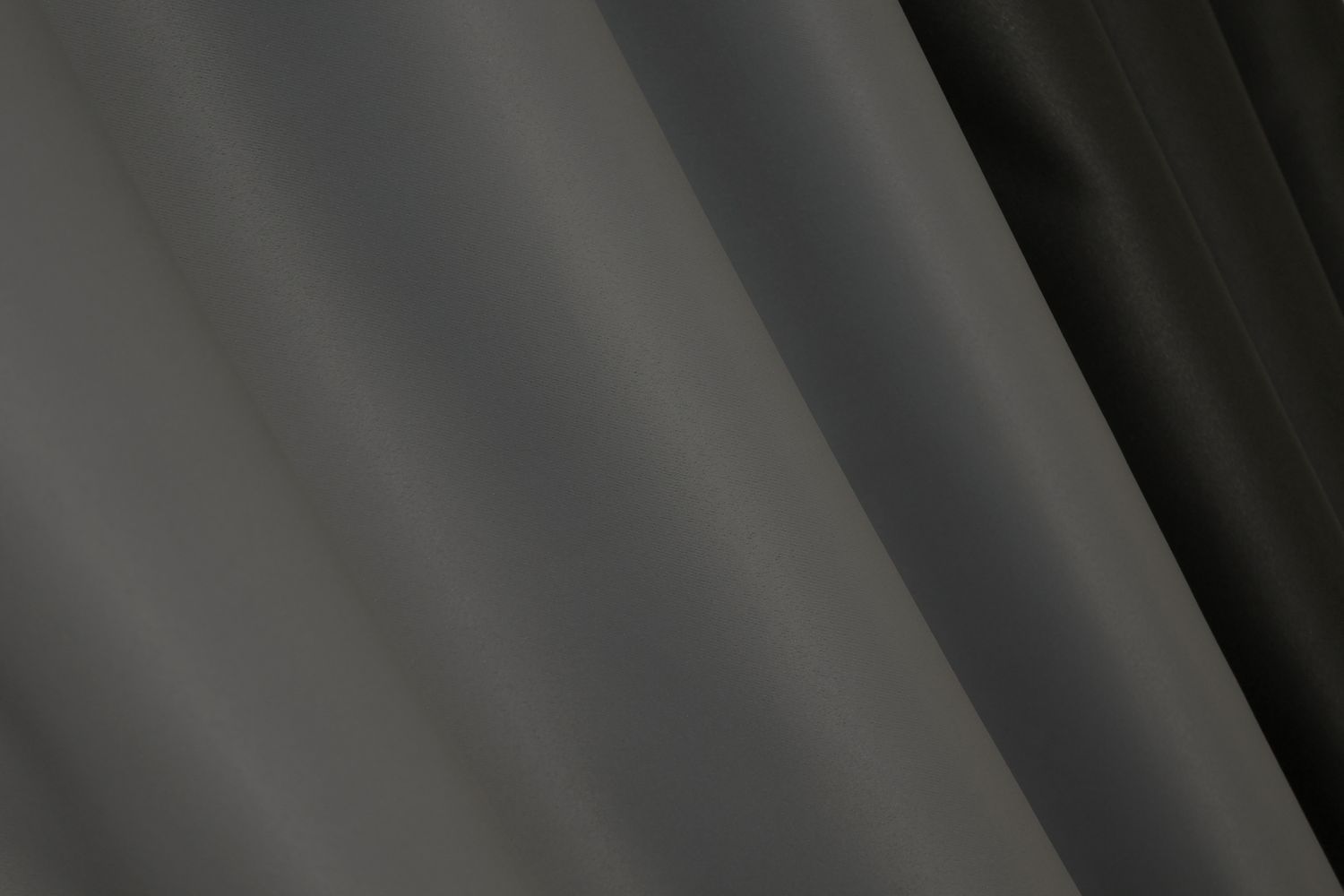Комбинированные шторы блэкаут цвет черный с графитовым 014дк (1165-793ш), Черный с графитовым, Комплект штор (2шт. 1,6х2,7м.), Без ламбрекена, Длинные, 1,6 м., 2,7 м., 160, 270, 2 - 3 м., В комплекте 2 шт., Тесьма