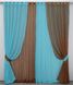 Комплект декоративных штор из шифона "Инь Янь" цвет лазурный с коричневым 010дк Фото 2
