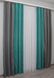 Комбіновані штори з тканини мікровелюр Petek колір графітовий з бірюзовим 014дк (747-745ш) Фото 5