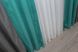 Комбіновані штори з тканини мікровелюр Petek колір графітовий з бірюзовим 014дк (747-745ш) Фото 6