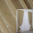 Комплект готових штор із тканини льон рогожка, колекція "Савана" колір бежевий 982ш