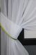Кухонный комплект (280х170см) шторки с ламбрекеном и подхватами цвет белый с золотисто-салатовым 084к 52-0836 Фото 3