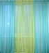 Комплект из шифона, декоративная гардина цвет бирюзовый с салатовым 002дк (н117-н120) Фото 1