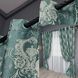 Комплект (2шт 1,55х2,7м) штор на люверсах из ткани парча цвет бирюзовый с молочным 1777ш37-0262 Фото 1