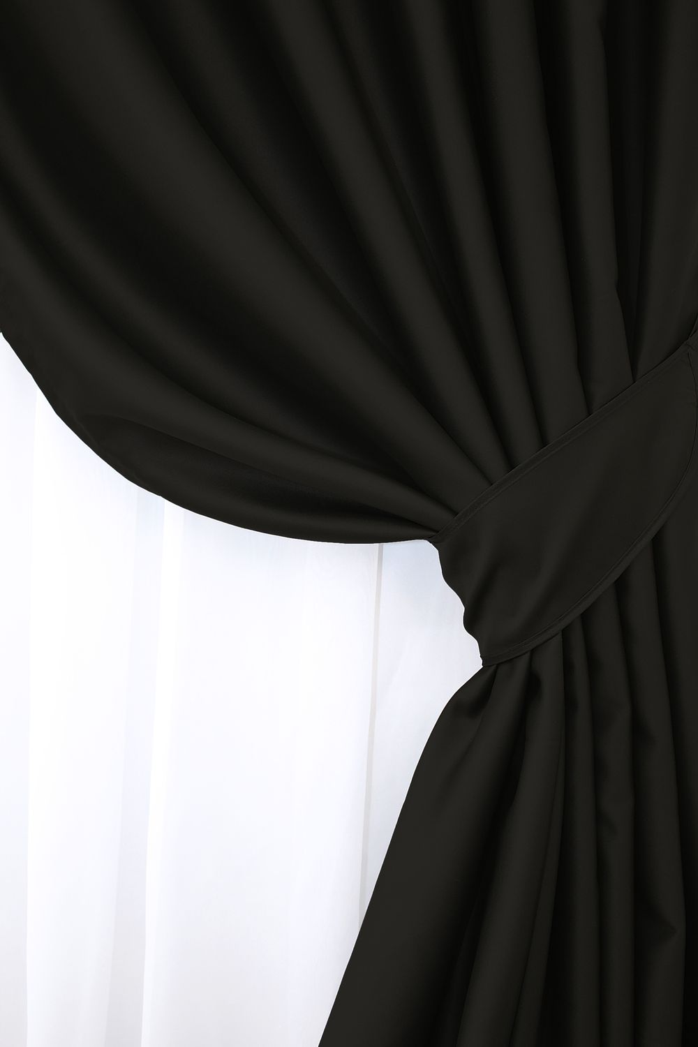 Шторная ткань блэкаут, коллекция "Midnight" цвет черный 1165ш