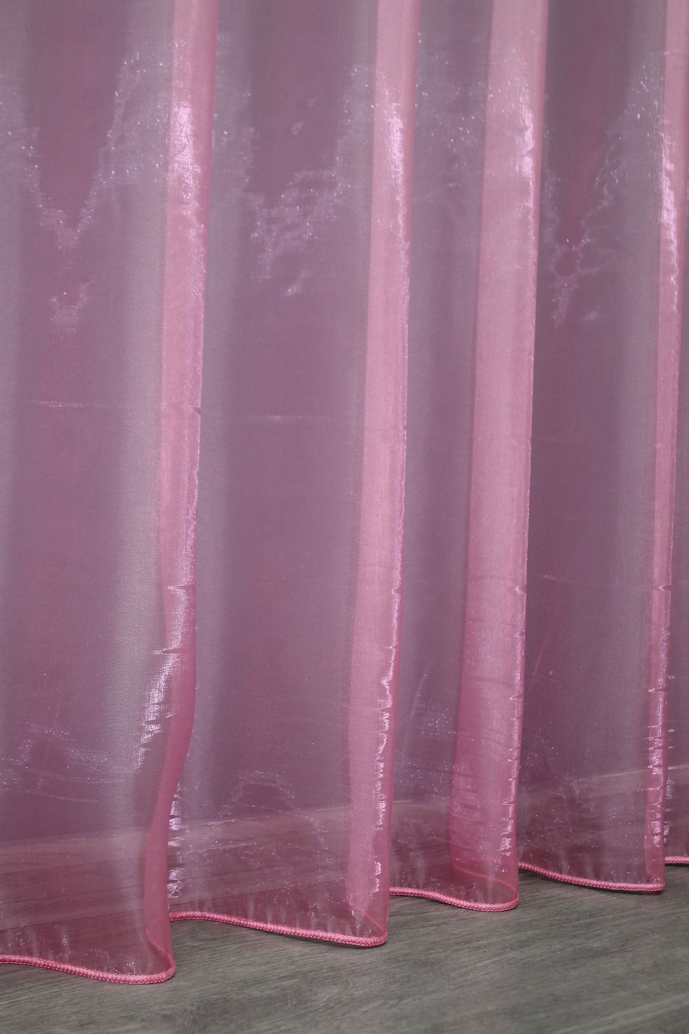 Тюль растяжка "Омбре" из органзы цвет белый с темно-розовым 1394т, Тюль на метраж, Нужную Вам ширину указывайте при покупке. (Ширина набирается по длине рулона.), 2,7 м.