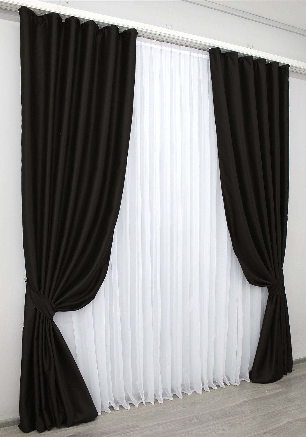 Шторна тканина блекаут, колекція "Midnight" колір чорний 1165ш