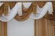 Готовый комплект декоративных штор с ламбрекеном на карниз 2,5м цвет коричневый с белым 005лш 70-050 Фото 6