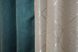 Комбинированные шторы из ткани лен-блэкаут цвет бирюзовый с бежевым 014дк (511-686ш) Фото 8