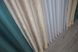 Комбинированные шторы из ткани лен-блэкаут цвет бирюзовый с бежевым 014дк (511-686ш) Фото 6
