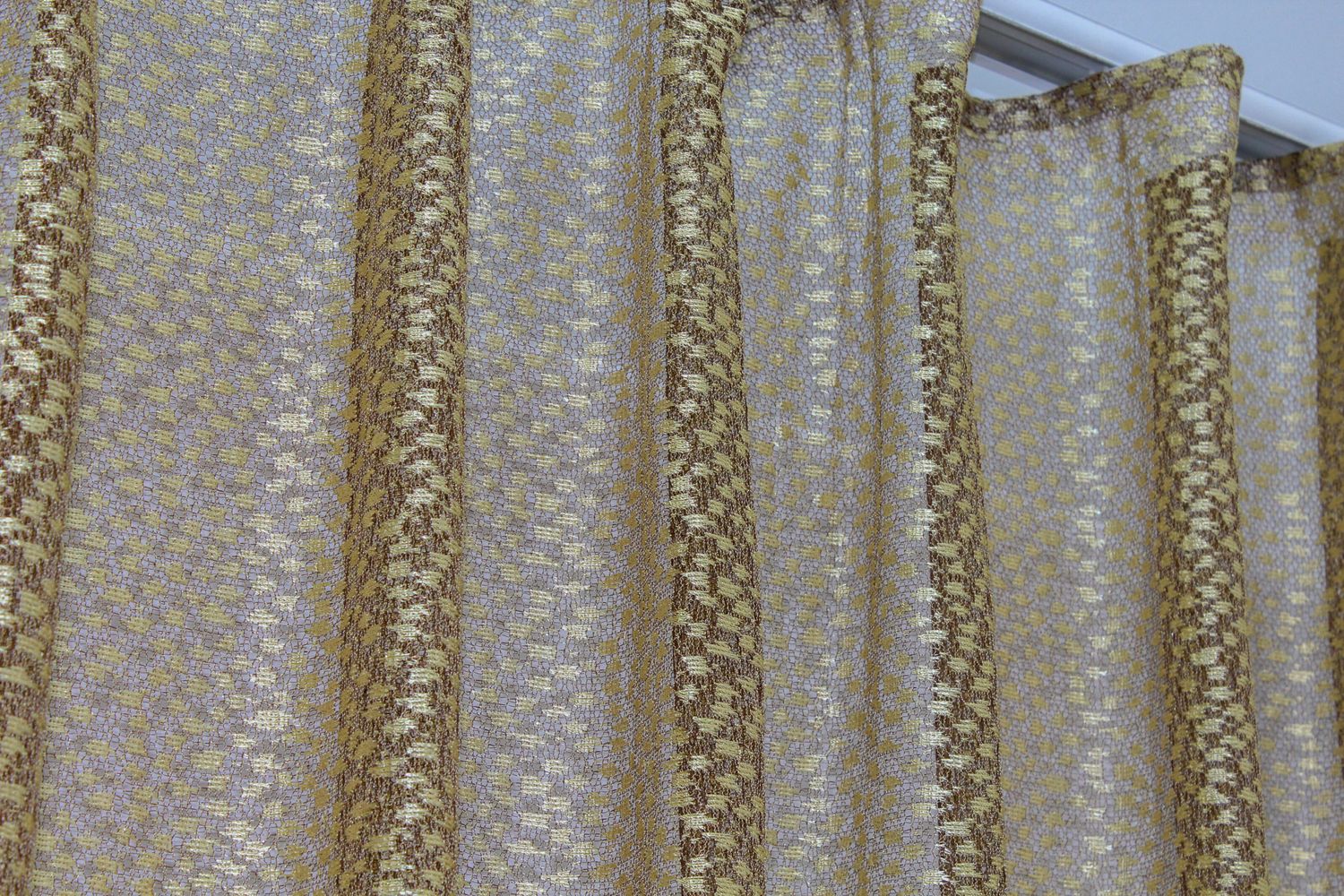 Арка сетка (285х175см) с макроме на кухню, балкон цвет капучино с золотистым 000к 51-135