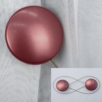 Магниты (2шт, пара) для штор, гардин "Круг" цвет коралловый 81-291