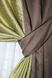 Комбіновані штори з тканини льон-блекаут колір коричневий з оливковим 014дк (277-637ш) Фото 7