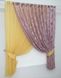 Кухонный комплект (330х170см) шторки с подвязками цвет золотистый с пудровым 101к 52-0023 Фото 2