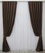 Комплект штор із тканини мікровелюр Diamont колір коричневий 1095ш Фото 2