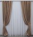 Комплект готовых штор лен рогожка, коллекция "Саванна" цвет темно-бежевый 634ш Фото 2