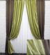 Комбіновані штори з тканини льон-блекаут колір коричневий з оливковим 014дк (277-637ш) Фото 1