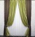 Комбіновані штори з тканини льон-блекаут колір коричневий з оливковим 014дк (277-637ш) Фото 2