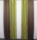 Комбіновані штори з тканини льон-блекаут колір коричневий з оливковим 014дк (277-637ш) Фото 4