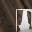 Комплект штор льон рогожка, колекція "Савана" колір коричневий 688ш
