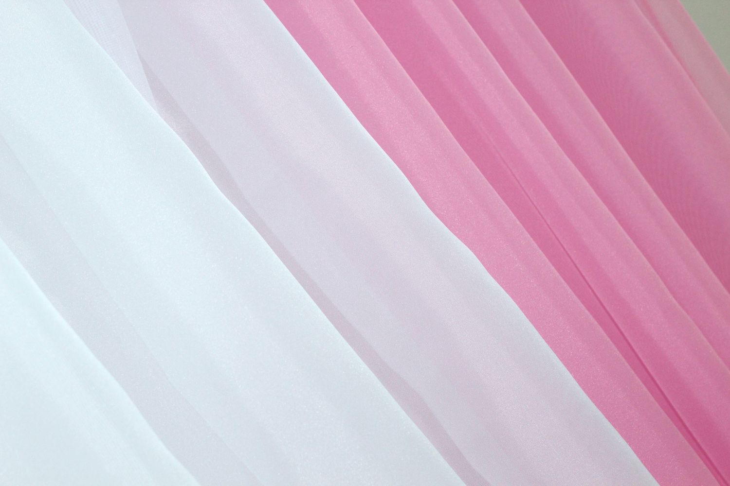 Кухонные шторки (400х170см) с подвязками цвет розовый с белым 096к 50-807