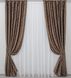Комплект готовых штор из ткани блэкаут "Вензель" цвет венге с коричневым 1029ш Фото 2
