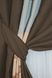 Комбинированные шторы из ткани лён-блэкаут цвет коричневый с бежевым и голубым 016дк (277-953-277ш) Фото 4