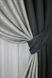 Комбіновані штори з тканини льон колір темно-сірий з сірим 014дк (635-1221ш) Фото 4