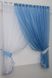 Кухонный комплект (330х170см) шторки с подвязками "Дуэт" цвет голубой с белым 060к 50-416 Фото 2