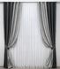 Комбіновані штори з тканини льон колір темно-сірий з сірим 014дк (635-1221ш) Фото 2