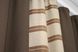 Комбинированные шторы из ткани лён-блэкаут цвет коричневый с бежевым и голубым 016дк (277-953-277ш) Фото 6