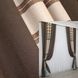 Комбинированные шторы из ткани лён-блэкаут цвет коричневый с бежевым и голубым 016дк (277-953-277ш) Фото 1