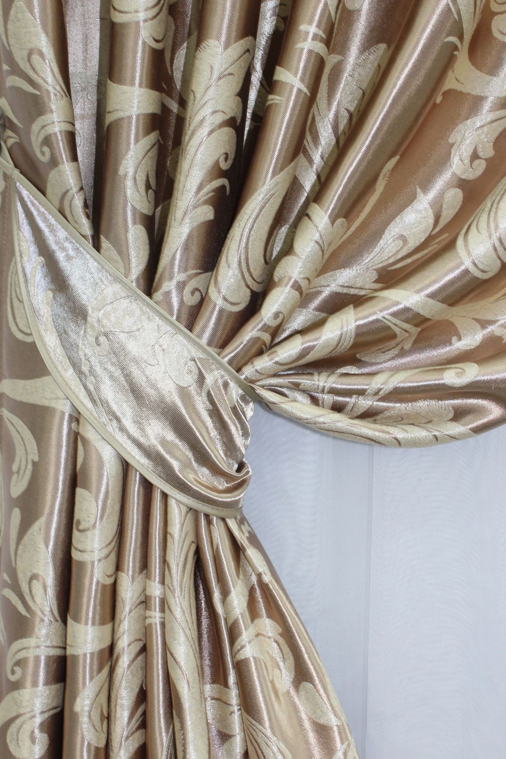 Двостороння тканина блекаут-софт колекція "Лілія" колір кавовий з бежевим 074ш
